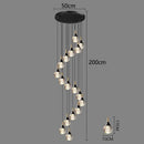 GobekUsa Crystal Chandelier Stair Pendant Lamp Living Room Interior Lighting