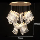 GobekUsa Crystal Chandelier Stair Pendant Lamp Living Room Lighting