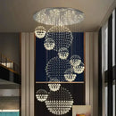 GobekUsa Crystal Chandelier Stair Pendant Lamp Living Room Lighting