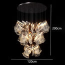 GobekUsa Crystal Chandelier Stair Pendant Lamp Living Room Lighting