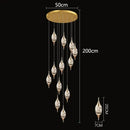 GobekUsa Crystal Chandelier Stair Pendant Lamp Living Room Interior Lighting