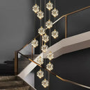 GobekUsa Crystal Chandelier Stair Pendant Lamp Living Room Interior Lighting