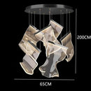 GobekUsa Crystal Chandelier Stair Pendant Lamp Living Room Lighting