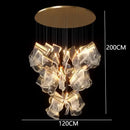 GobekUsa Crystal Chandelier Stair Pendant Lamp Living Room Lighting