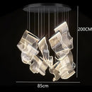GobekUsa Crystal Chandelier Stair Pendant Lamp Living Room Lighting