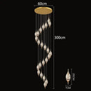 GobekUsa Crystal Chandelier Stair Pendant Lamp Living Room Interior Lighting