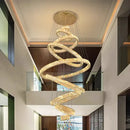 GobekUsa Crystal Chandelier Stair Pendant Lamp Living Room Lighting Modern Interior Decor