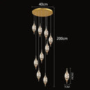 GobekUsa Crystal Chandelier Stair Pendant Lamp Living Room Interior Lighting