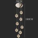 GobekUsa Crystal Chandelier Stair Pendant Lamp Living Room Interior Lighting