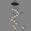 GobekUsa Crystal Chandelier Stair Pendant Lamp Living Room Interior Lighting