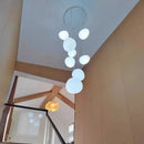 GobekUsa Crystal Chandelier Stair Pendant Lamp Living Room Interior Lighting