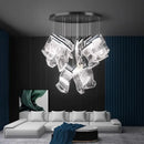 GobekUsa Crystal Chandelier Stair Pendant Lamp Living Room Lighting