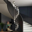 GobekUsa Crystal Chandelier Stair Pendant Lamp Living Room Interior Lighting
