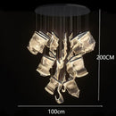 GobekUsa Crystal Chandelier Stair Pendant Lamp Living Room Lighting