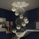 GobekUsa Crystal Chandelier Stair Pendant Lamp Living Room Lighting