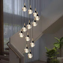 GobekUsa Crystal Chandelier Stair Pendant Lamp Living Room Interior Lighting
