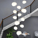 GobekUsa Crystal Chandelier Stair Pendant Lamp Living Room Interior Lighting