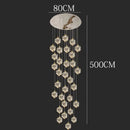 GobekUsa Crystal Chandelier Stair Pendant Lamp Living Room Interior Lighting
