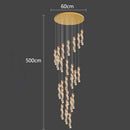 GobekUsa Crystal Chandelier Stair Pendant Lamp Living Room Pendant Lights Interior Lighting