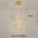 GobekUsa Crystal Chandelier Stair Pendant Lamp Living Room Pendant Lights Interior Lighting