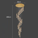 GobekUsa Crystal Chandelier Stair Pendant Lamp Living Room Pendant Lights Interior Lighting