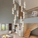 GobekUsa Crystal Chandelier Stair Pendant Lamp Living Room Pendant Lights Interior Lighting