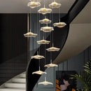 GobekUsa Crystal Chandelier Stair Pendant Lamp Living Room Pendant Lights Interior Lighting