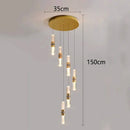GobekUsa Crystal Chandelier Stair Pendant Lamp Living Room Pendant Lights Interior Lighting