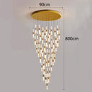 GobekUsa Crystal Chandelier Stair Pendant Lamp Living Room Pendant Lights Interior Lighting