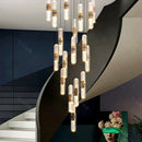 GobekUsa Crystal Chandelier Stair Pendant Lamp Living Room Pendant Lights Interior Lighting