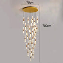 GobekUsa Crystal Chandelier Stair Pendant Lamp Living Room Pendant Lights Interior Lighting