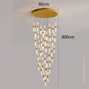 GobekUsa Crystal Chandelier Stair Pendant Lamp Living Room Pendant Lights Interior Lighting