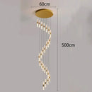 GobekUsa Crystal Chandelier Stair Pendant Lamp Living Room Pendant Lights Interior Lighting