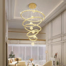 GobekUsa Crystal Chandelier Stair Pendant Lamp Living Room Pendant Lights Interior Lighting