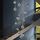 GobekUsa Crystal Chandelier Stair Pendant Lamp Living Room Pendant Lights Interior Lighting