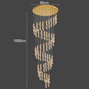 GobekUsa Crystal Chandelier Stair Pendant Lamp Living Room Pendant Lights Interior Lighting