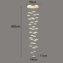 GobekUsa Crystal Chandelier Stair Pendant Lamp Living Room Pendant Lights Interior Lighting