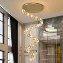GobekUsa Crystal Chandelier Stair Pendant Lamp Living Room Pendant Lights Interior Lighting