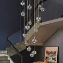 GobekUsa Crystal Chandelier Stair Pendant Lamp Living Room Pendant Lights Interior Lighting