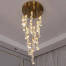 GobekUsa Crystal Chandelier Stair Pendant Lamp Living Room Pendant Lights Interior Lighting