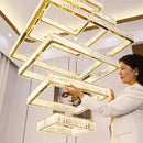 GobekUsa Crystal Chandelier Stair Pendant Lamp Living Room Pendant Lights Interior Lighting
