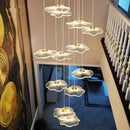 GobekUsa Crystal Chandelier Stair Pendant Lamp Living Room Pendant Lights Interior Lighting