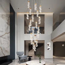 GobekUsa Crystal Chandelier Stair Pendant Lamp Living Room Pendant Lights Interior Lighting