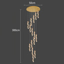 GobekUsa Crystal Chandelier Stair Pendant Lamp Living Room Pendant Lights Interior Lighting