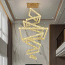 GobekUsa Crystal Chandelier Stair Pendant Lamp Living Room Pendant Lights Interior Lighting