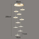 GobekUsa Crystal Chandelier Stair Pendant Lamp Living Room Pendant Lights Interior Lighting