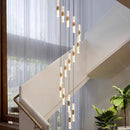 GobekUsa Crystal Chandelier Stair Pendant Lamp Living Room Pendant Lights Interior Lighting