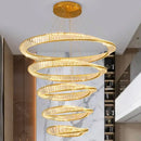 GobekUsa Crystal Chandelier Stair Pendant Lamp Living Room Pendant Lights Interior Lighting
