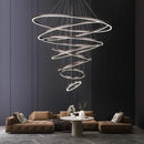 GobekUsa Crystal Chandelier Stair Pendant Lamp Living Room Pendant Lights Interior Lighting