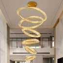 GobekUsa Crystal Chandelier Stair Pendant Lamp Living Room Pendant Lights Interior Lighting